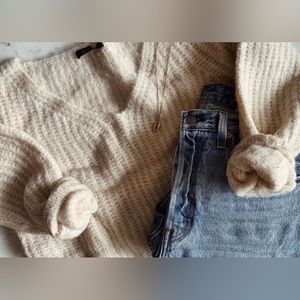 Olivaceous V Neck Long Sleeve Sweater